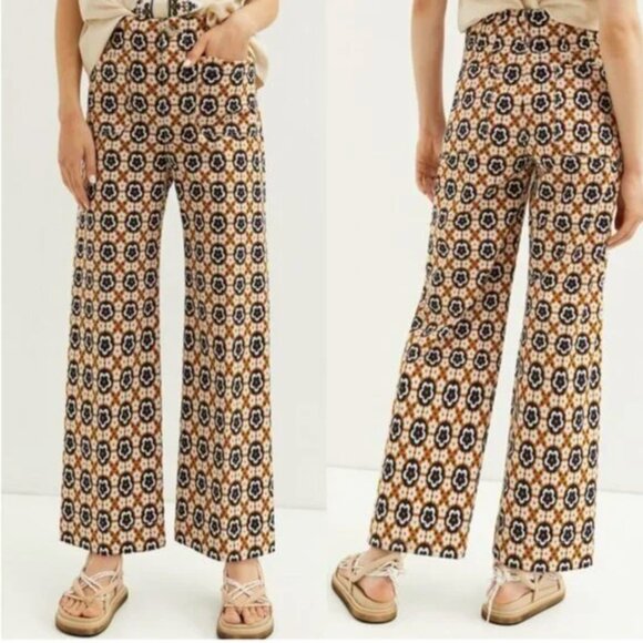 Anthroplogie MAEVE Colette Cropped Wide-Leg Pants size 34 - Picture 3 of 15